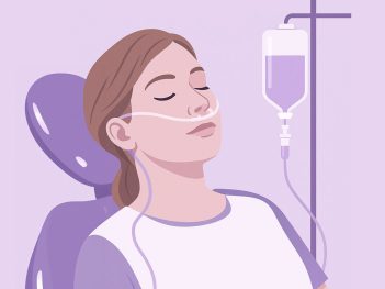 A patient receiving IV Dental Sedation