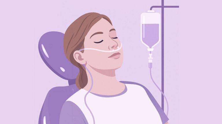 A patient receiving IV Dental Sedation