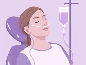 A patient receiving IV Dental Sedation
